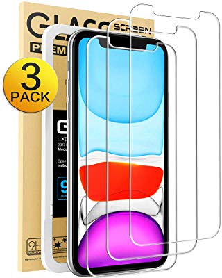 Mkeke Compatible with iPhone XR Screen Protector, iPhone 11 Screen Protector,Tempered Glass Film for Apple iPhone XR &...