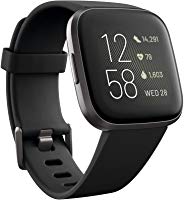 Fitbit Versa 2 Health & Fitness Smartwatch with Heart Rate, Music, Alexa Built-in, Sleep & Swim Tracking, Black/Carbon,...