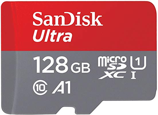SanDisk 128GB Ultra microSDXC UHS-I Memory Card with Adapter - C10, U1, Full HD, A1, Micro SD Card - SDSQUAR-128G-GN6MA