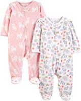 Simple Joys by Carter's Baby Girls' 2-Pack Fleece Footed Sleep and Play