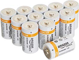 AmazonBasics D Cell 1.5 Volt Everyday Alkaline Batteries - Pack of 12