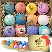 LifeAround2Angels Bath Bombs Gift Set 12 USA made Fizzies, Shea & Coco Butter Dry Skin Moisturize, Perfect for Bubble &...