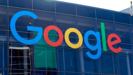 FILE - In this Sept. 24, 2019, file photo a sign is shown on a Google building at their campus in Mountain View, Calif. Google plans offer checking accounts run by Citigroup and a credit union, according to a report by The Wall Street Journal. (AP Photo/Jeff Chiu, File)